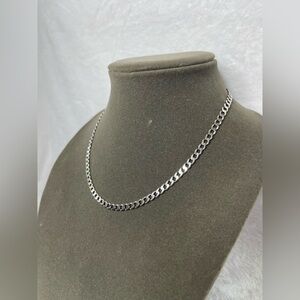 New Sterling Silver Curb Chain Necklace